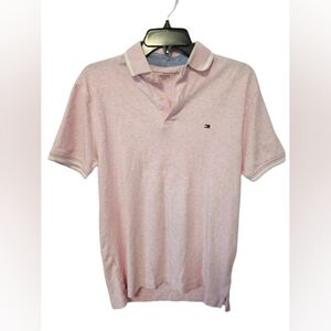 Tommy Hilfiger Pink and White Short Sleeve Polo Shirt Men's Size Small